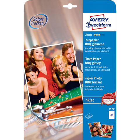 AVERY Zweckform Fotopapier 2570 Classic - DIN A4, Inkjet, 180 g/m², 10 Blatt