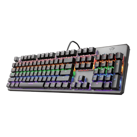 Trust GXT 865 Asta Gaming-Tastatur: Lineare mechanische Schalter, 8 Regenbogen-Farbmodi