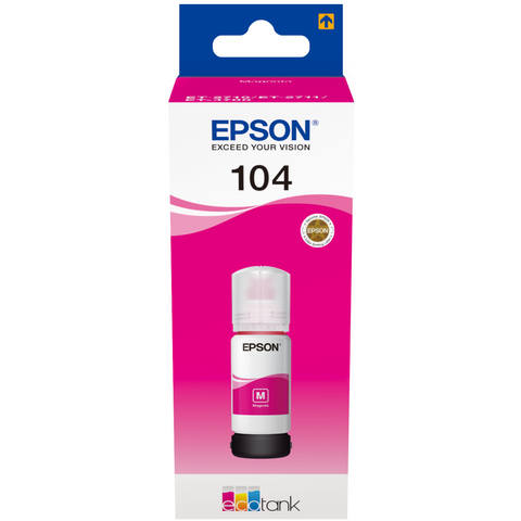 Epson Tintenflasche C13T00P340 magenta (104) - Brillante Farbausdrucke & hohe Druckleistung