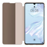 Huawei P30 Smart View Flip Cover, Pink - Stylische Handyhülle mit HD-Smart-Window