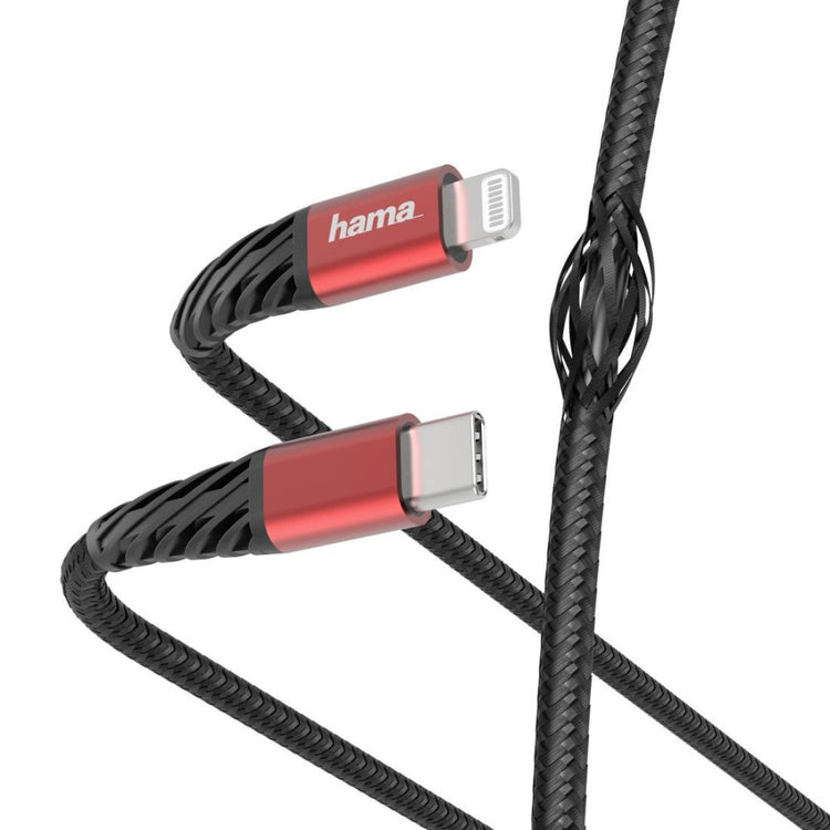 HAMA Schnellade-/Datenkabel "Extreme" - USB-C auf Lightning - 1,5 m - Schwarz/Rot