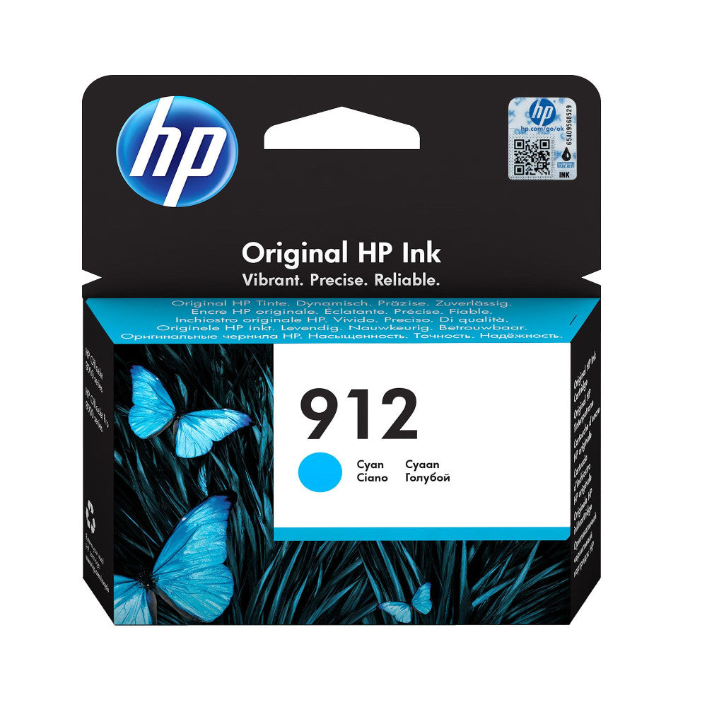 HP 912 Cyan Druckerpatrone - Brillante cyanfarbene Ausdrucke | 315 Seiten | Originalqualität