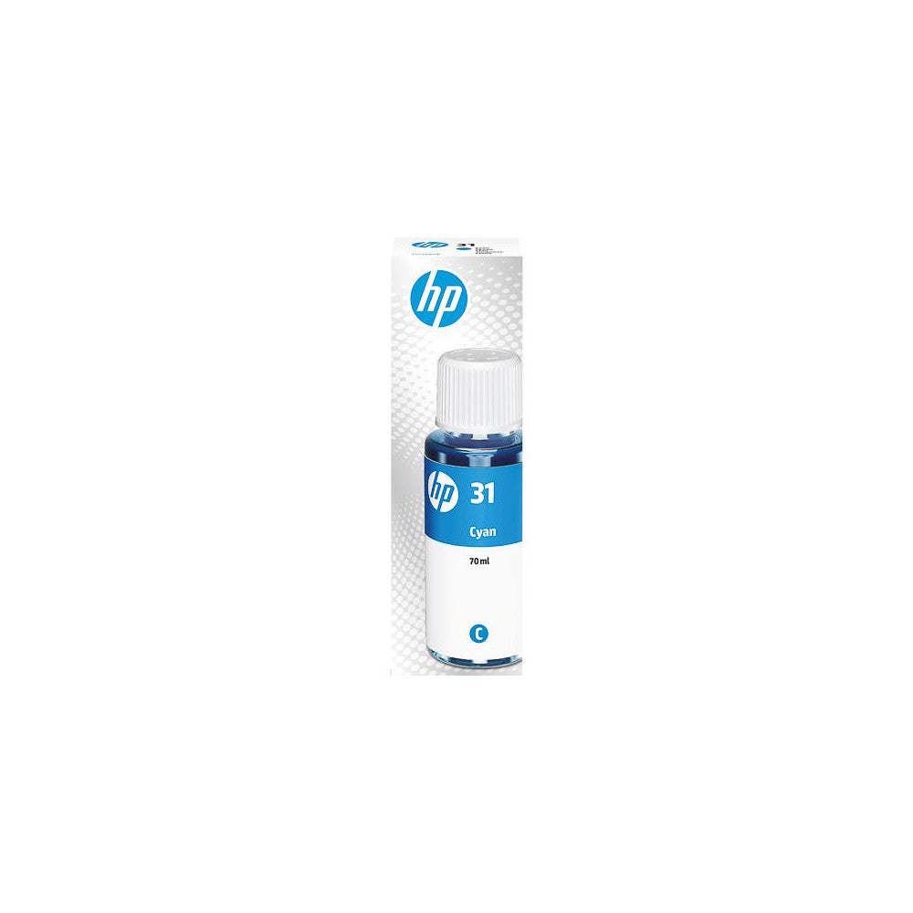 HP 31 Cyan Druckerpatrone - 70 ml Original Tintenflasche für 8000 Seiten Druckleistung