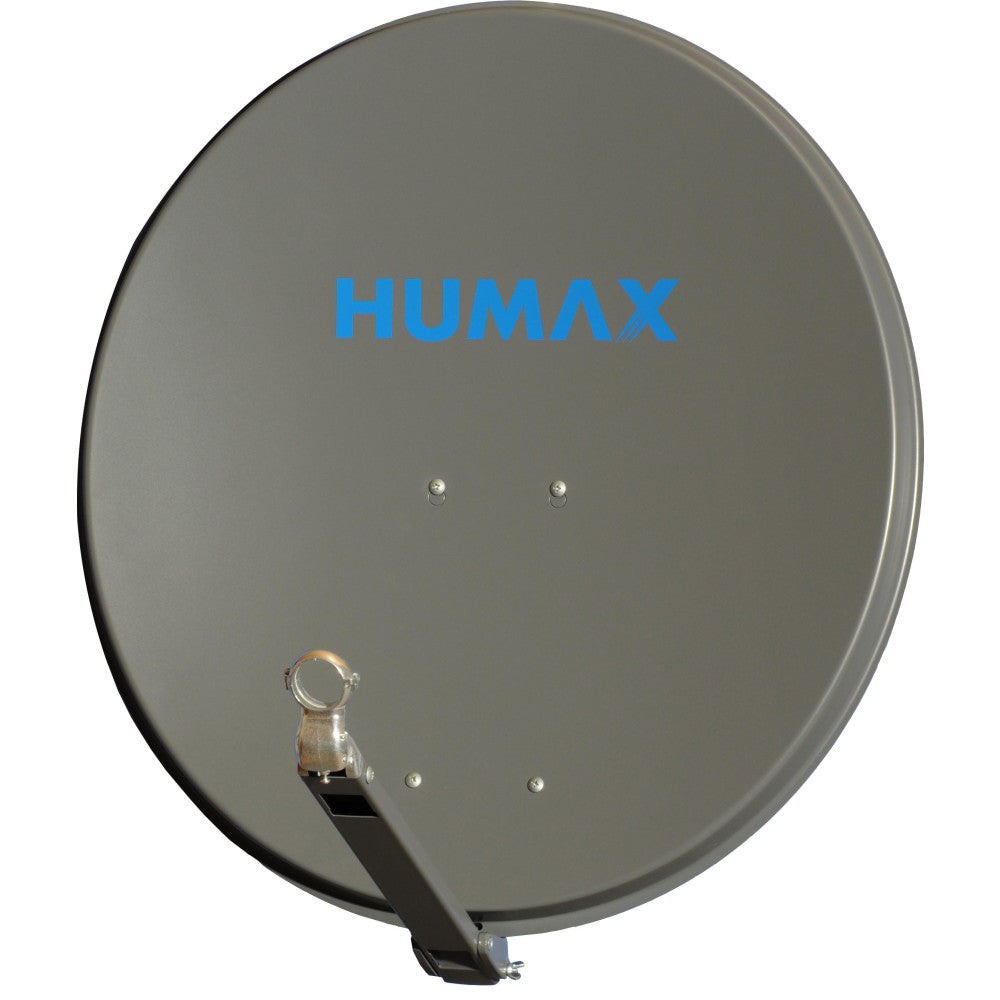 "Professionelle anthrazitfarbene Satellitenschüssel HUMAX Professional 75 cm – Alu-Spiegel mit Offset-Reflektor"