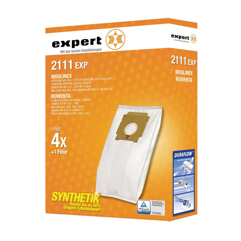 expert 2111 EXP Staubsaugerbeutel - 4x Synthetik-Beutel & 1x Filter für maximale Staubaufnahme
