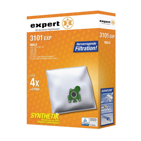 expert Staubsaugerbeutel 3101 EXP - 4 Beutel & 2 Filter | Hohe Qualität & Passgenauigkeit