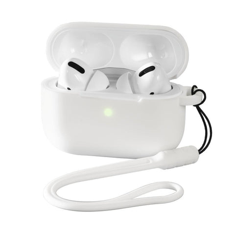 HAMA Schutzhülle für Apple AirPods Pro - Weiß (00122065) - Stilvoller Schutz mit Silikonschlaufe