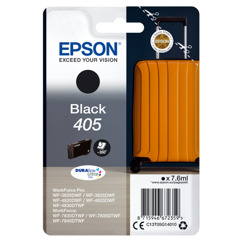 Epson Druckerpatrone 405 Koffer schwarz - Original Tintenpatrone, 7,6 ml, Schwarz, 350 Seiten Druckleistung