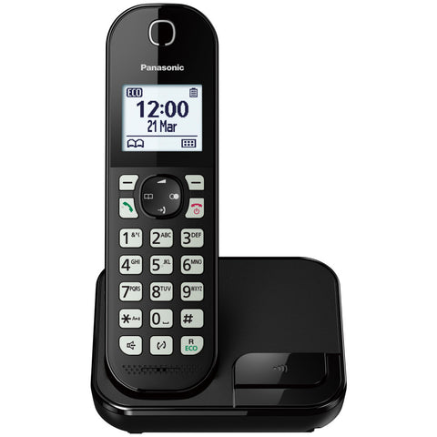 Panasonic KX-TGC450GB Schwarz Schnurloses Telefon mit Kontrastdisplay und Freisprechtaste