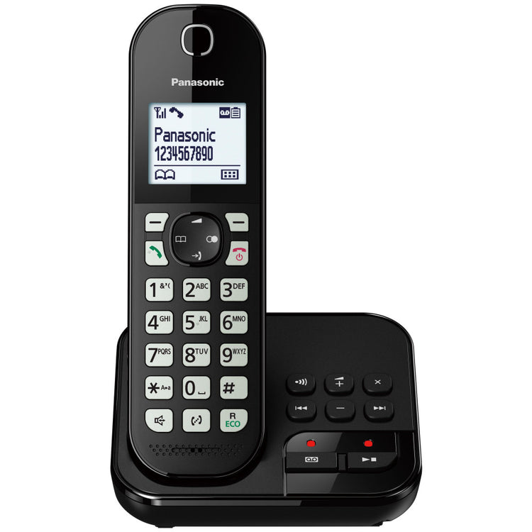 "Schnurloses Telefon Panasonic KX-TGC460GB schwarz - Kontrastreiches Display, Freisprechtaste, Anrufbeantworter"