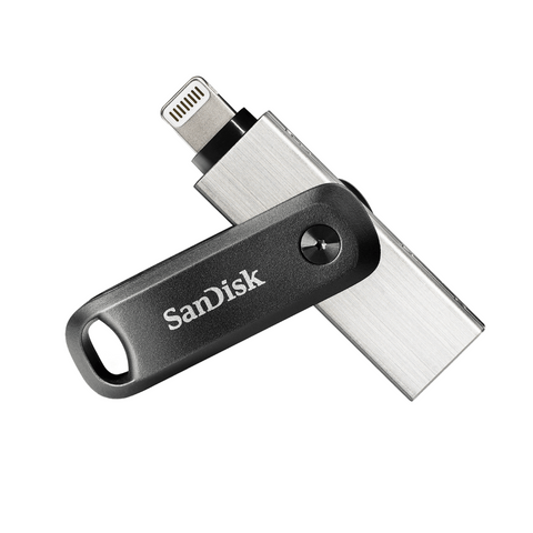 SanDisk iXpand Flash Drive Go 64GB USB-Stick - Lightning/USB 3.0 - Schwarz/Silber