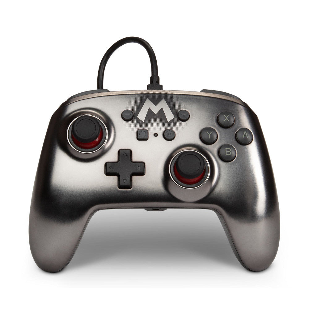 PowerA Nintendo Switch Controller - Silber: Ergonomisches Standardlayout, Advanced Gaming-Tasten, 3,5-mm-Audiobuchse