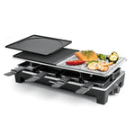 ROMMELSBACHER RCS 1350 Schwarz/Edelstahl Raclettegrill mit Naturstein-Grillplatte