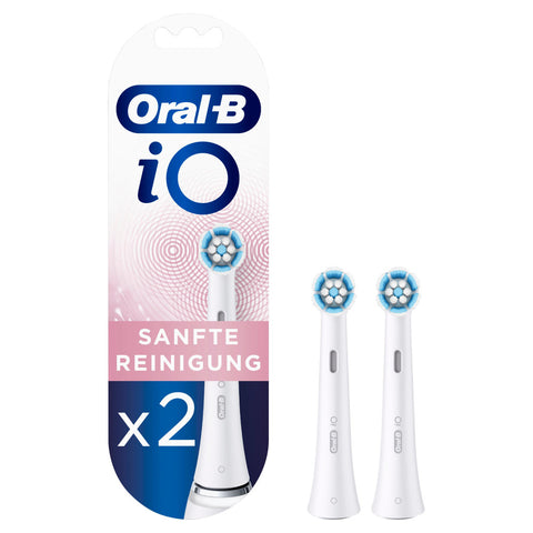 Oral-B iO Sanfte Reinigung Aufsteckbürsten weiß (2 Stück) 319870 - Revolutionäre Reinigungstechnologie