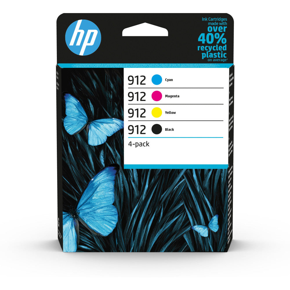 HP Druckerpatrone 912 CMYK Multipack 4x - Hochwertige Farbdrucke in Schwarz, Cyan, Magenta und Gelb