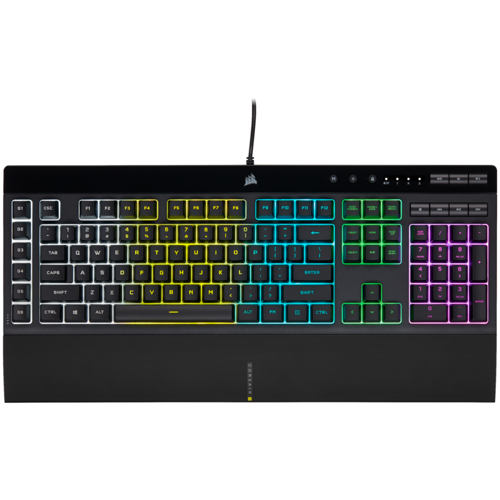 Corsair GAMING K55 RGB PRO Gaming-Tastatur - Spritzwasserschutz, RGB-Hintergrundbeleuchtung, Makro-Tasten & Anti-Ghosting