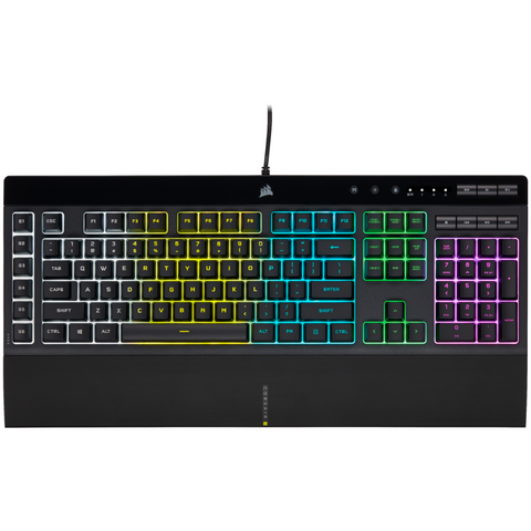 Corsair GAMING K55 RGB PRO Gaming-Tastatur - Spritzwasserschutz, RGB-Hintergrundbeleuchtung, Makro-Tasten & Anti-Ghosting