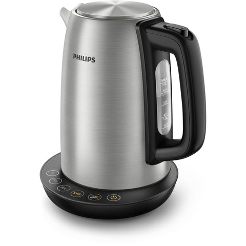 Philips Avance Collection HD9359/90 Wasserkocher - Robustes Vollmetalldesign, 1,7L Fassungsvermögen, 2200W Leistung