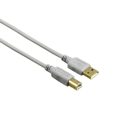 HAMA USB-Kabel 1,50 m (00200903) - USB 2.0, vergoldet für PC, Notebook & mehr