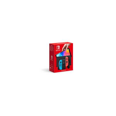 Nintendo Switch (OLED-Modell) Neon Rot/Neon Blau - 7-Zoll-OLED-Bildschirm, breiter Aufsteller, 64 GB Speicher