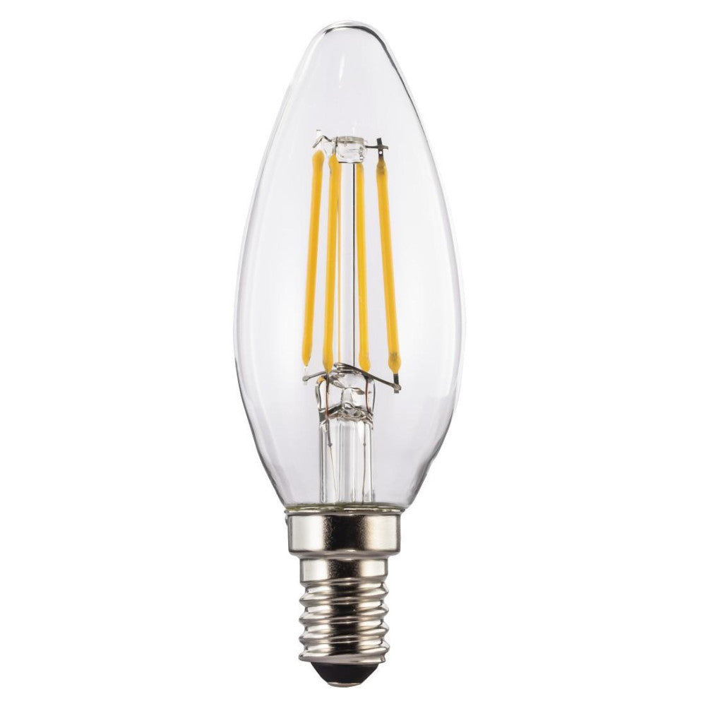 XAVAX LED-Filament E14 Kerzenlampe 470lm 40W Ersatz Warmweiß Klar