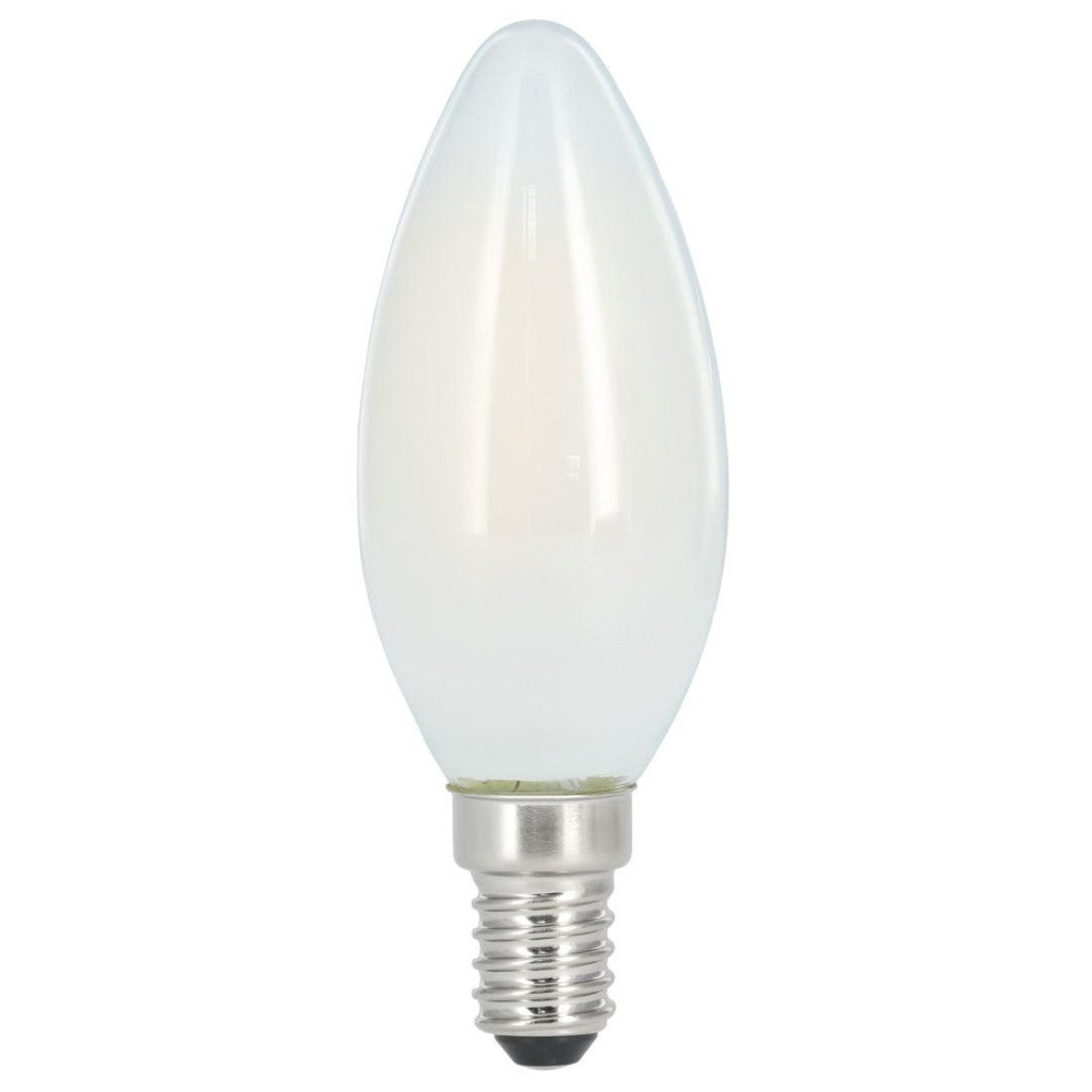 XAVAX LED-Filament Kerzenlampe E14 470lm ersetzt 40W Tageslicht Matt