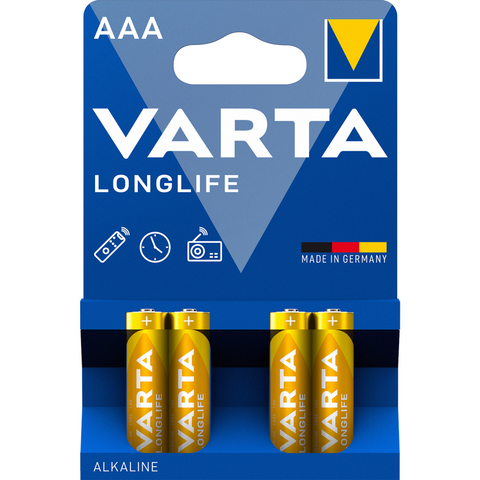 VARTA LONGLIFE AAA 4er Batterie - Alkali-Mangan Technologie