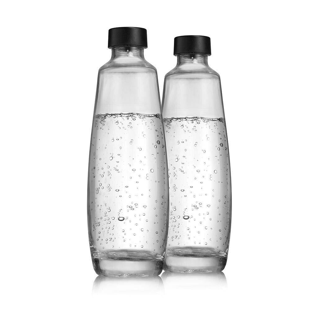 SODASTREAM Glasflasche DUO 1 l 2er-Pack - Zeitloses Design, 1L, spülmaschinengeeignet