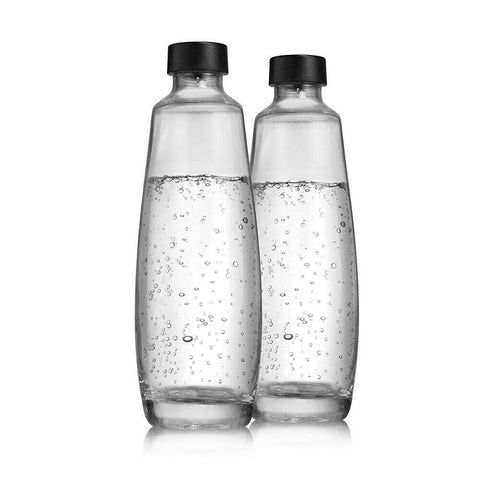 SODASTREAM Glasflasche DUO 1 l 2er-Pack - Zeitloses Design, 1L, spülmaschinengeeignet