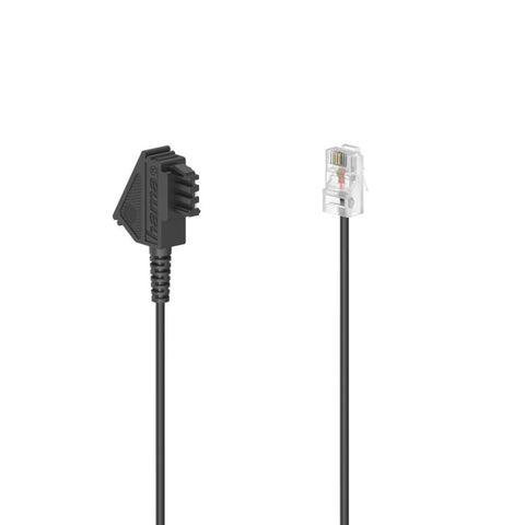 HAMA DSL-Box-Kabel 0,5m TAE-F-Stecker auf RJ45 8p2c Schwarz - Hochwertige Übertragungsqualität