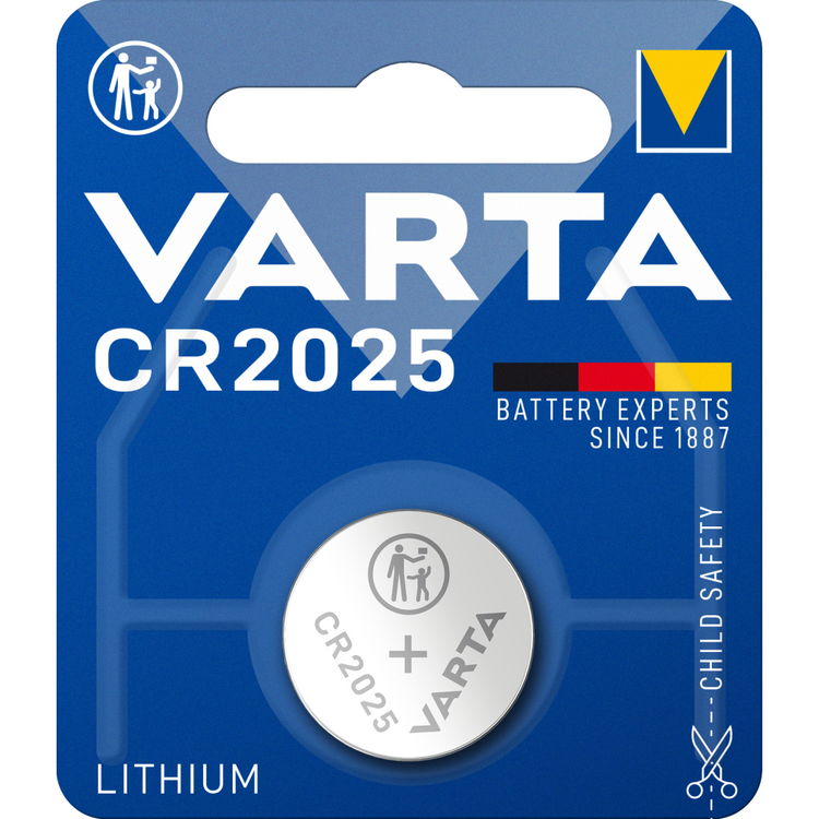 VARTA LITHIUM Coin CR2025 Batterie - Zuverlässige 3V Knopfzelle