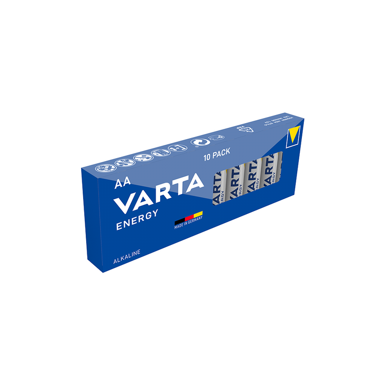 VARTA ENERGY AA, 10er Pack Batterie - Leistungsstarke Alkalibatterien