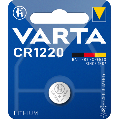 VARTA LITHIUM Coin CR1220 Batterie - Zuverlässige Knopfzelle, 3V, Lithium-Technologie