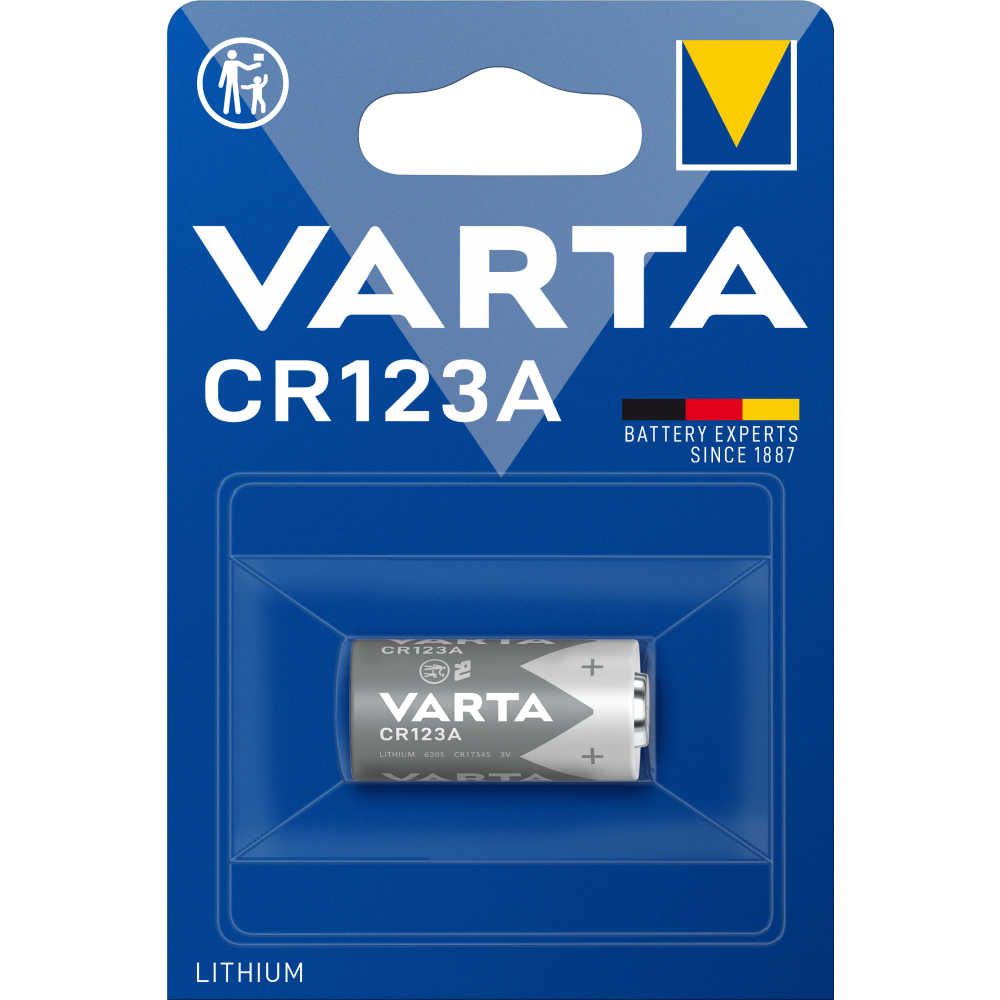 VARTA LITHIUM Cylindrical CR123A, 3V Knopfzelle Batterie - Zuverlässige Energiequelle