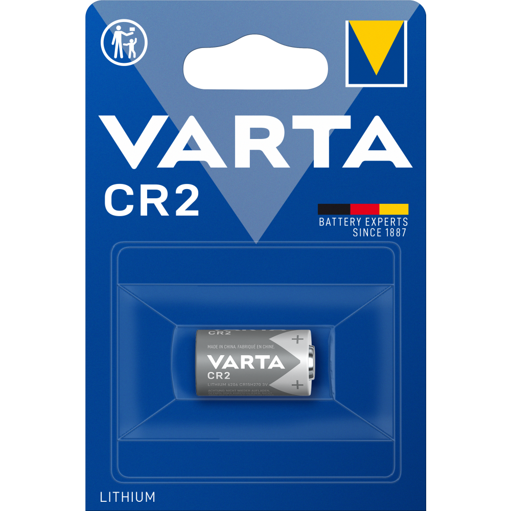 VARTA LITHIUM Cylindrical CR2, 1er Blister Batterie - Zuverlässige Lithium-Technologie