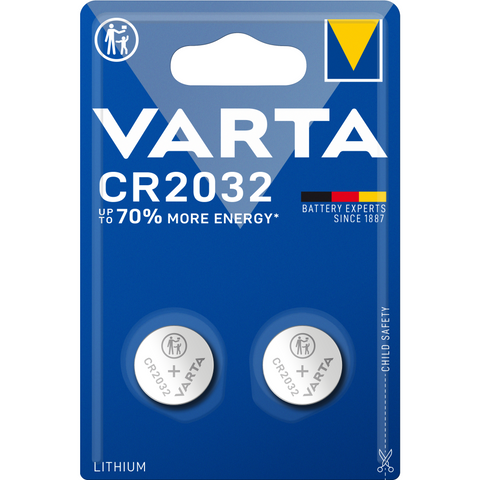 VARTA LITHIUM Coin CR2032 Batterie - Zuverlässige 3V Knopfzelle (2er Blister)