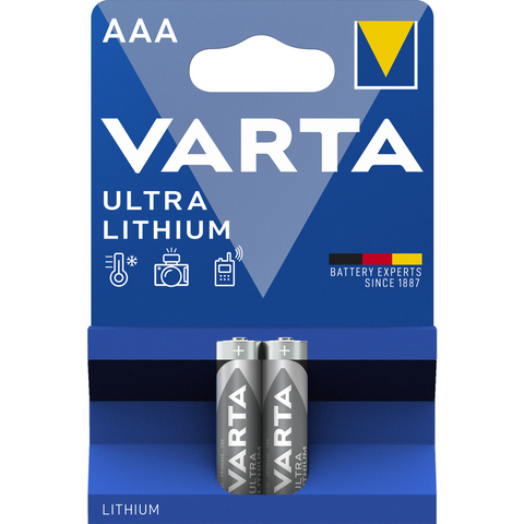 VARTA ULTRA Lithium AAA: Zuverlässige 1,5V Lithium-Batterie (2er Blister)