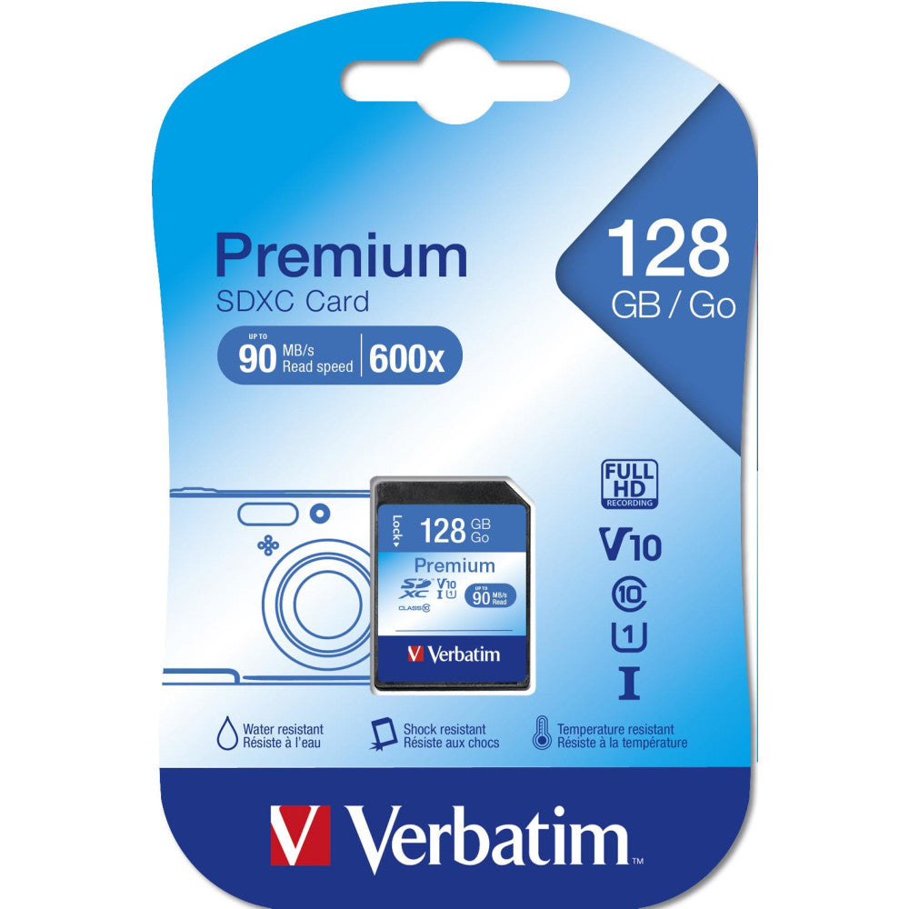 Premium SDXC 128 GB Speicherkarte – Hohe Geschwindigkeit mit Klasse 10, Lesegeschwindigkeit 90 MB/s