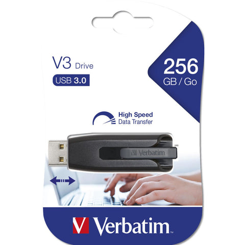 Verbatim V3 USB 3.0 256 GB Schwarz USB-Stick - Schnelle Datenübertragung