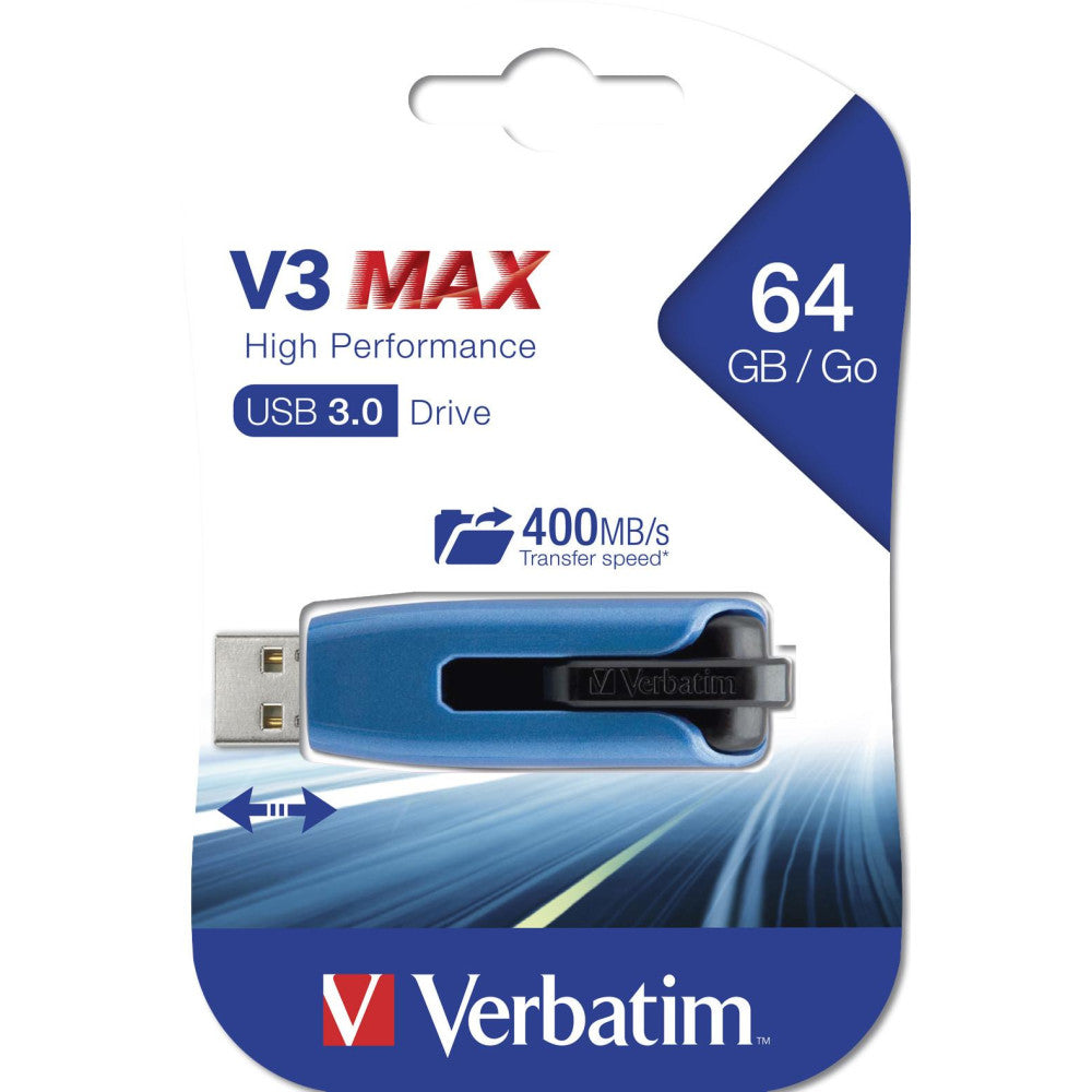 Verbatim V3 Max USB 3.0 64 GB blau USB-Stick - 400 MB/s Übertragungsgeschwindigkeit