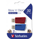 Verbatim Store 'n' Click USB 3.2 Gen 1 32GB Rot/Blau USB-Stick