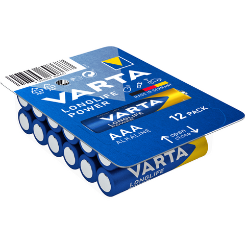 VARTA LONGLIFE Power AAA 12er Batterie in Big Box - Alkalin, 1,5V