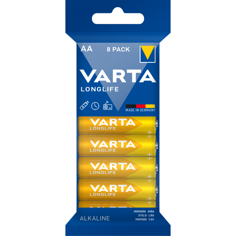 VARTA LONGLIFE AA Batterie, 8er Pack: Zuverlässige Energiequelle