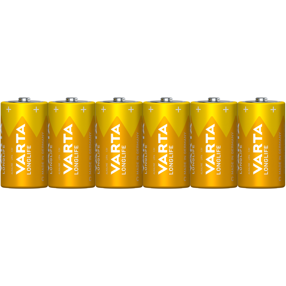 VARTA LONGLIFE C Batterien: Alkalin Baby-Zellen, 1,5V, 6er Pack - Zuverlässige Energiequelle