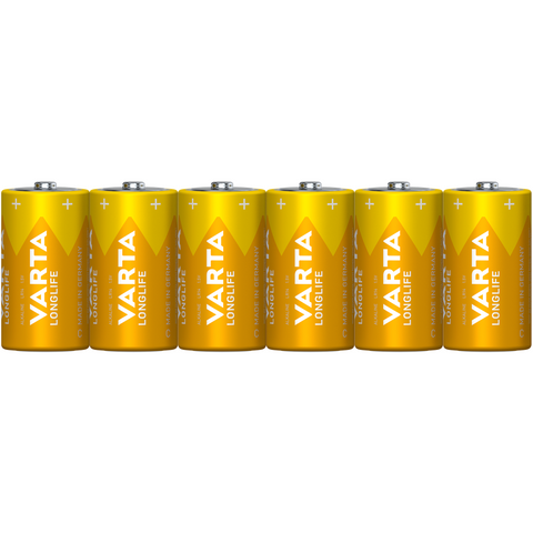 VARTA LONGLIFE C Batterien: Alkalin Baby-Zellen, 1,5V, 6er Pack - Zuverlässige Energiequelle