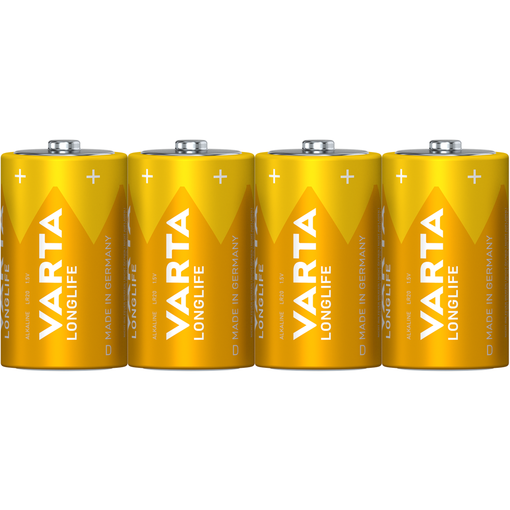 VARTA LONGLIFE D Batterie: Mono-Zellen (D), Alkalin, 1,5 V - 4er Folie