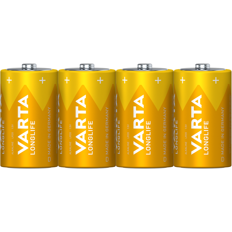 VARTA LONGLIFE D Batterie: Mono-Zellen (D), Alkalin, 1,5 V - 4er Folie