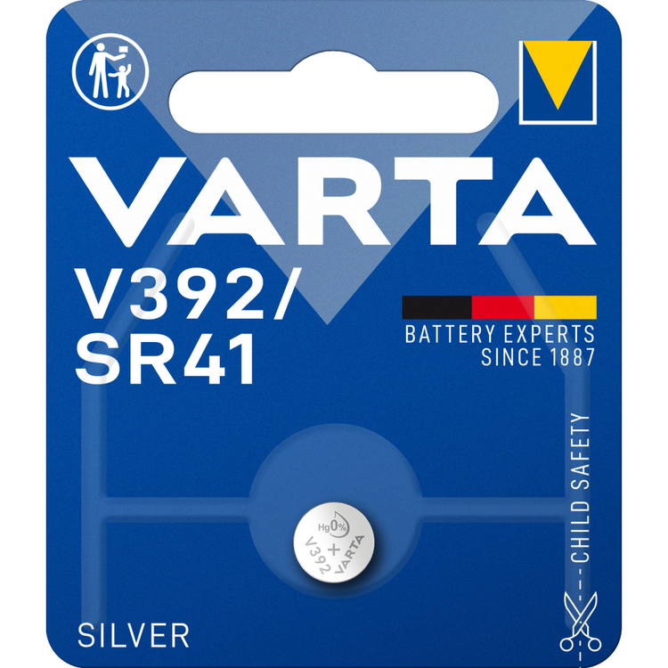 VARTA SILVER Coin V392/SR41 Knopfzelle 1er Blister Batterie - 1,55 Volt