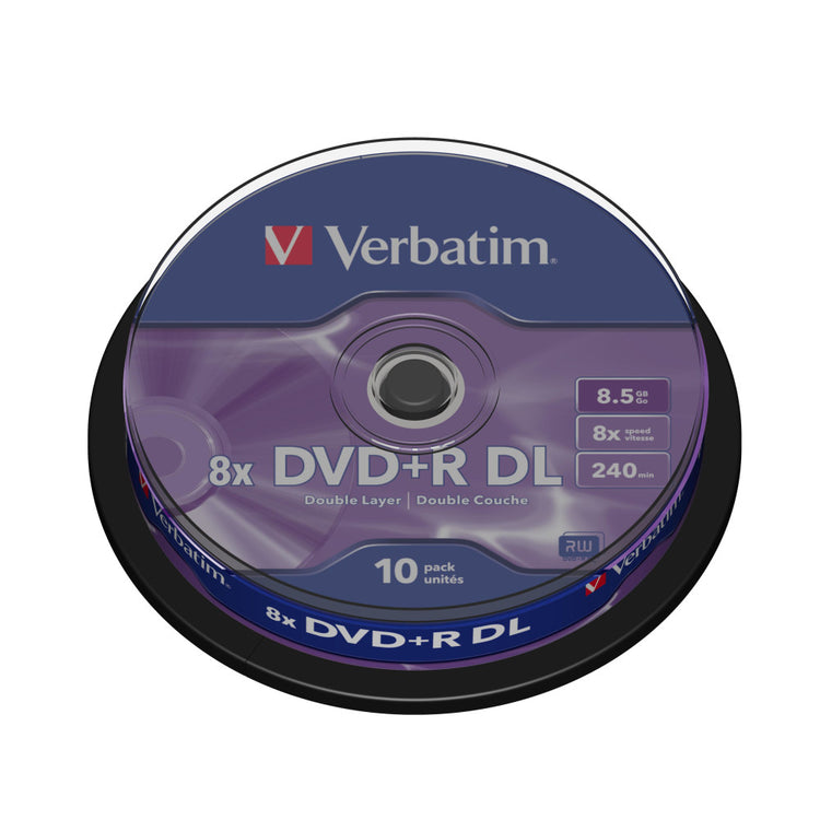 Verbatim DVD+R Double Layer Matt Silver 8.5 GB 8x 10er - hohe Speicherkapazität, schnelle Schreibgeschwindigkeit