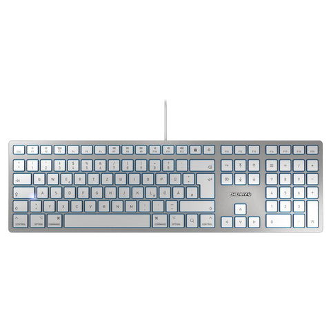CHERRY KC 6000 Slim für Mac Tastatur – Kabelgebunden, elegantes Silber-Design